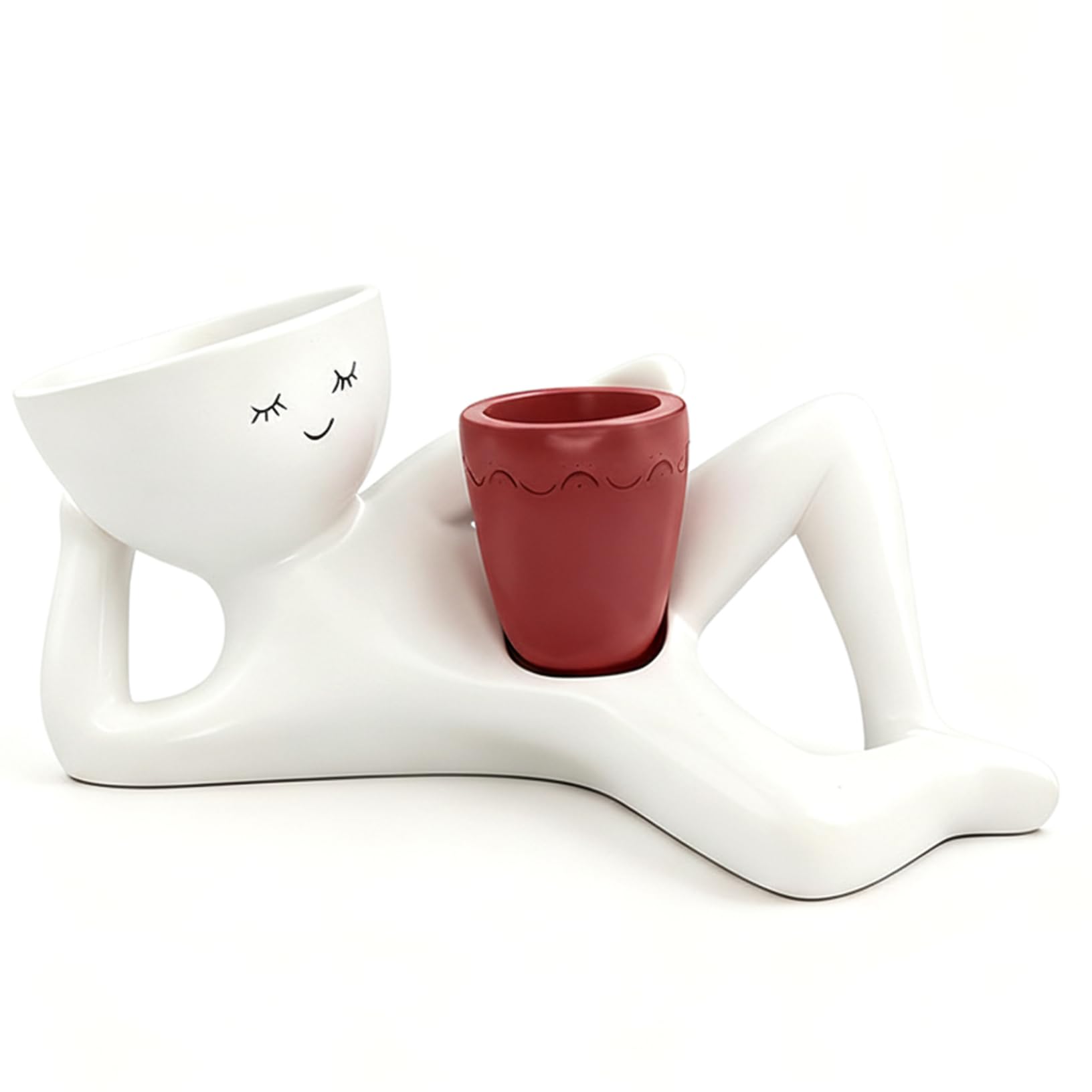 Pot de fleurs amusant Lazy Guy pour décorer votre bureau avec des succulentes
