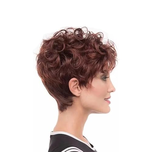 Miniatura 9 de QITAQOTA Peluca corta de corte pixie para mujeres negras, peluca rizada y esponjosa, pelucas de corte corto, peluca rizada afro, pelucas de hongos,