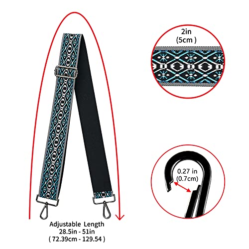 Image of ZOOEASS Nickel Buckles Wide Shoulder Strap Adjustable Replacement Belt Gun Buckles Guitar Style Crossbody Bag Strap