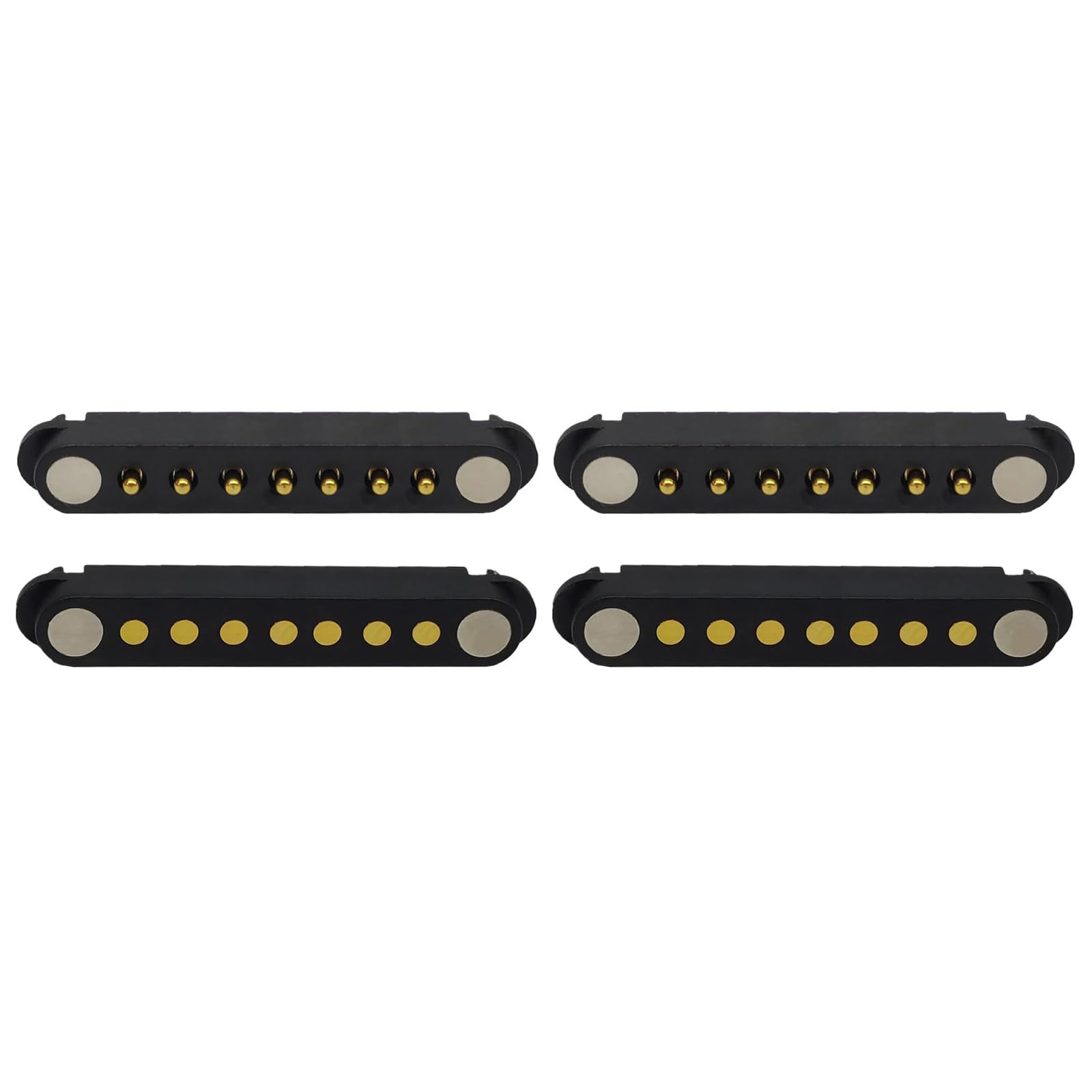 2 Pair 2/3/4/5/6/7/8Pin Magnetic Pogo Pin Connector, Male+Female 2.54MM Spring Loaded Pogopin Connector DC Power Charge Probe Socket (7Pin)