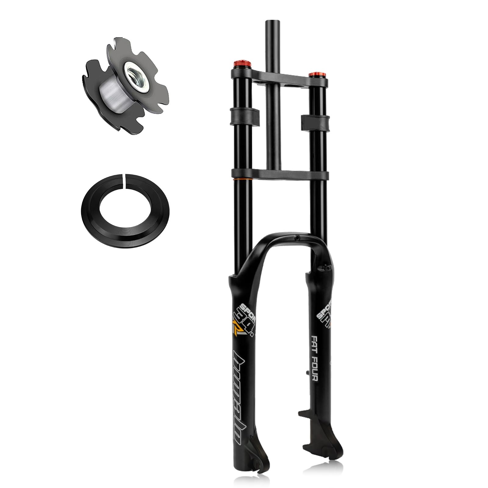 Horquilla suspensión Fat Bike 26x4.0 Horquilla Delantera neumática Mountain Bike Horquilla BMX Horquillas Bicicletas eléctricas Recta 1-1/8" MTB Freno Disco Recorrido 190mm 2790g