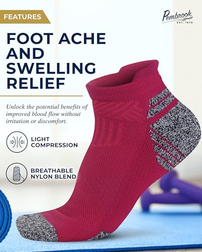 Pembrook Ankle Compression Socks for Women & Men - 4 Pairs | Sports Running Compression Socks | Athletic Ankle Support Socks2
