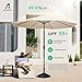 JEAREY 9FT Outdoor Patio Umbrella Outdoor Table Umbrella with Push Button Tilt and Crank, Market Umbrella 8 Sturdy Ribs UV Protection Waterproof for Garden, Deck, Backyard, Pool (Beige)