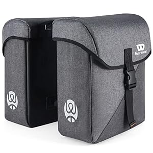 HONGYEA Fietstas, dubbele tas, driedimensionale fietstas voor bagagedrager, 35 liter, grote fietstas, fietstas met waterdichte regenbescherming, bagagedragertassen voor e-bike, MTB, racefiets
