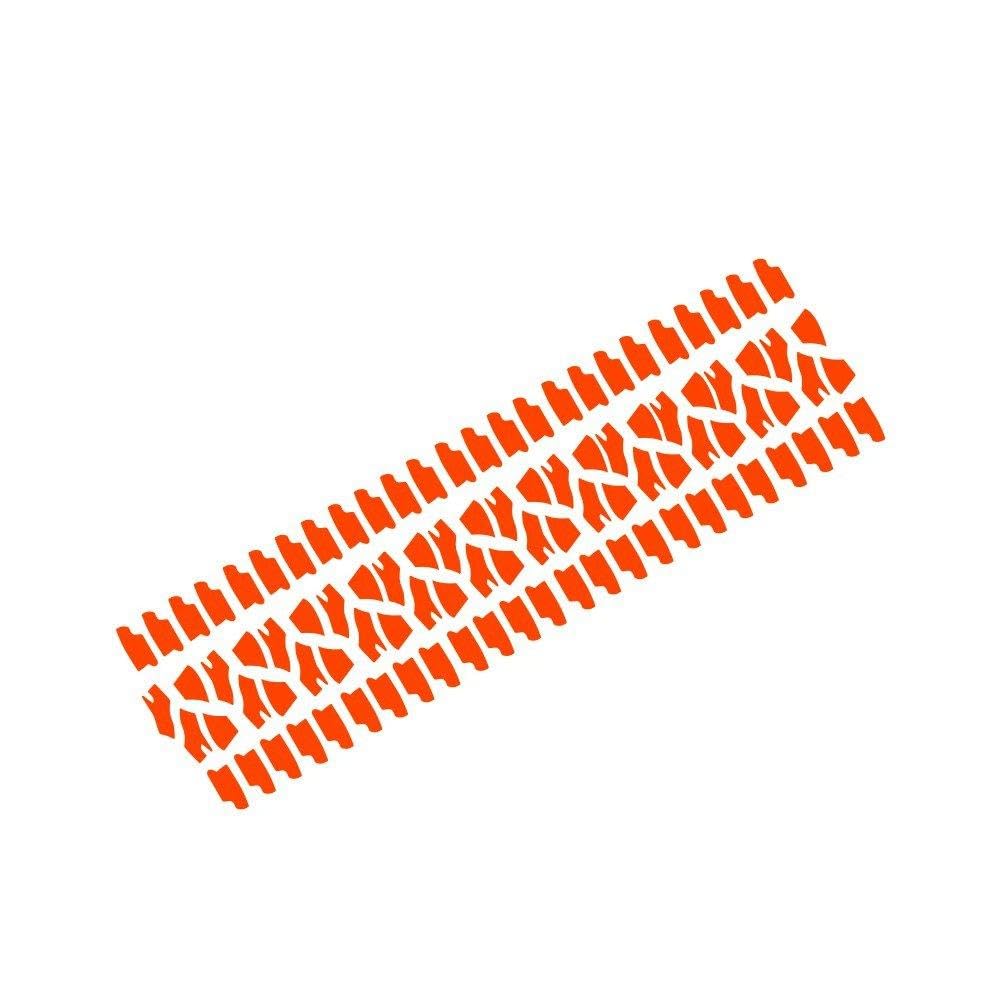 Dabhuoc Glossy Orange Tracks Applique Modified Vinyl Decor Decals Auto Hood Door Side Tail Tuning Stickers(,100X28cm)