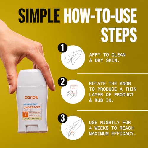 Carpe Underarm Antiperspirant and Deodorant, Clinical strength with Coconut Vanilla scent, Combat excessive sweating, Stay fresh and dry, Great for hyperhidrosis (Pack of 2) - 3