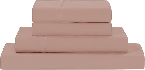 Modern Threads - Sábanas de microfibra suave, incluye sábana encimera, sábana bajera con bolsillos profundos y fundas de almohada, color rosa,