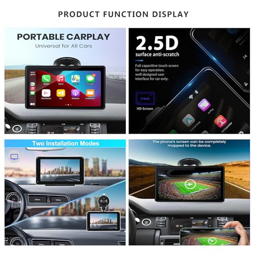 THOMIX Carplay Screen for Car for BMW 2er 230i 216d 218d 220d M240i M235i, 7" Portable Touch Screen Car Player with Wireless Carplay Android Auto with Voice Control Multimedia Stereo - Image 4
