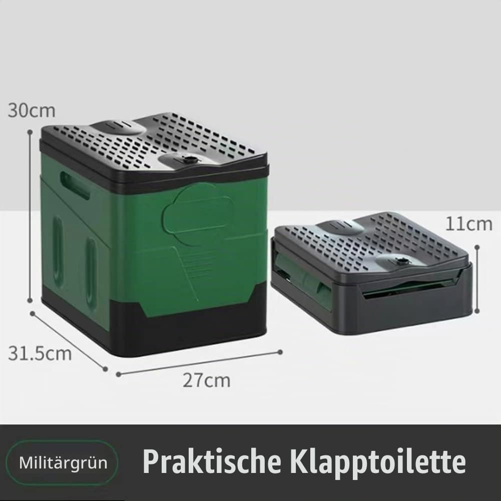 RUYI Campingtoilette Tragbare Trenntoilette [STABIL bis 150 kg], Mobile Toilette Faltbare, 32x27x30 cm, Kompakt Toilette für Wandern, Camping, Reise, Boot, Garten