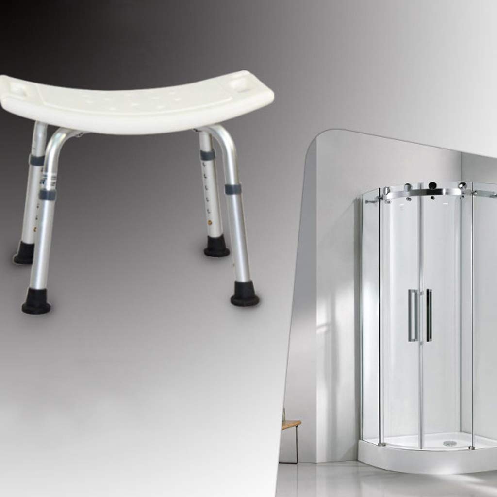 Casa Taburete de baño/Ducha Ajustable en 8 Alturas Banco de Asiento de bañera con Almohadilla Antideslizante para Las piernas Prevención de caídas Agujeros para Drenaje Ayuda de baño para Ancianos