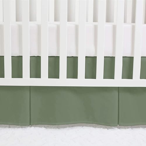 Miniatura 2 de Falda de cama plisada para cuna 600 hilos 100 algodón egipcio falda de cama para cuna para bebés niños y niñas plisada esquinas divididas 28 x 52 x