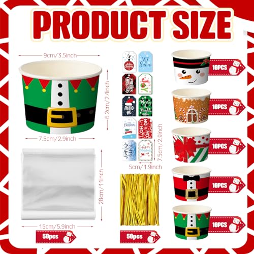 Boîtes à biscuits de Noël Layhit et sacs cadeaux de Noël avec étiquettes - 2