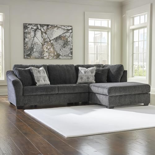 Signature Design by Ashley Biddeford Casual 2-Piece Sectional with Chaise and Removable Cushion, Gray - Image 3