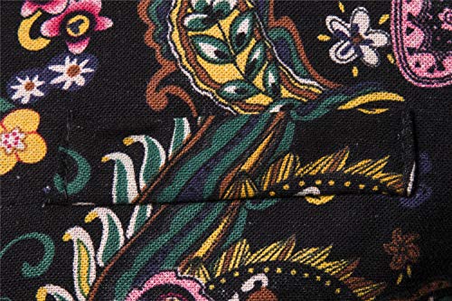 HENGAO Men's Casual Floral Printed Sport Coats Blazer Jacket4