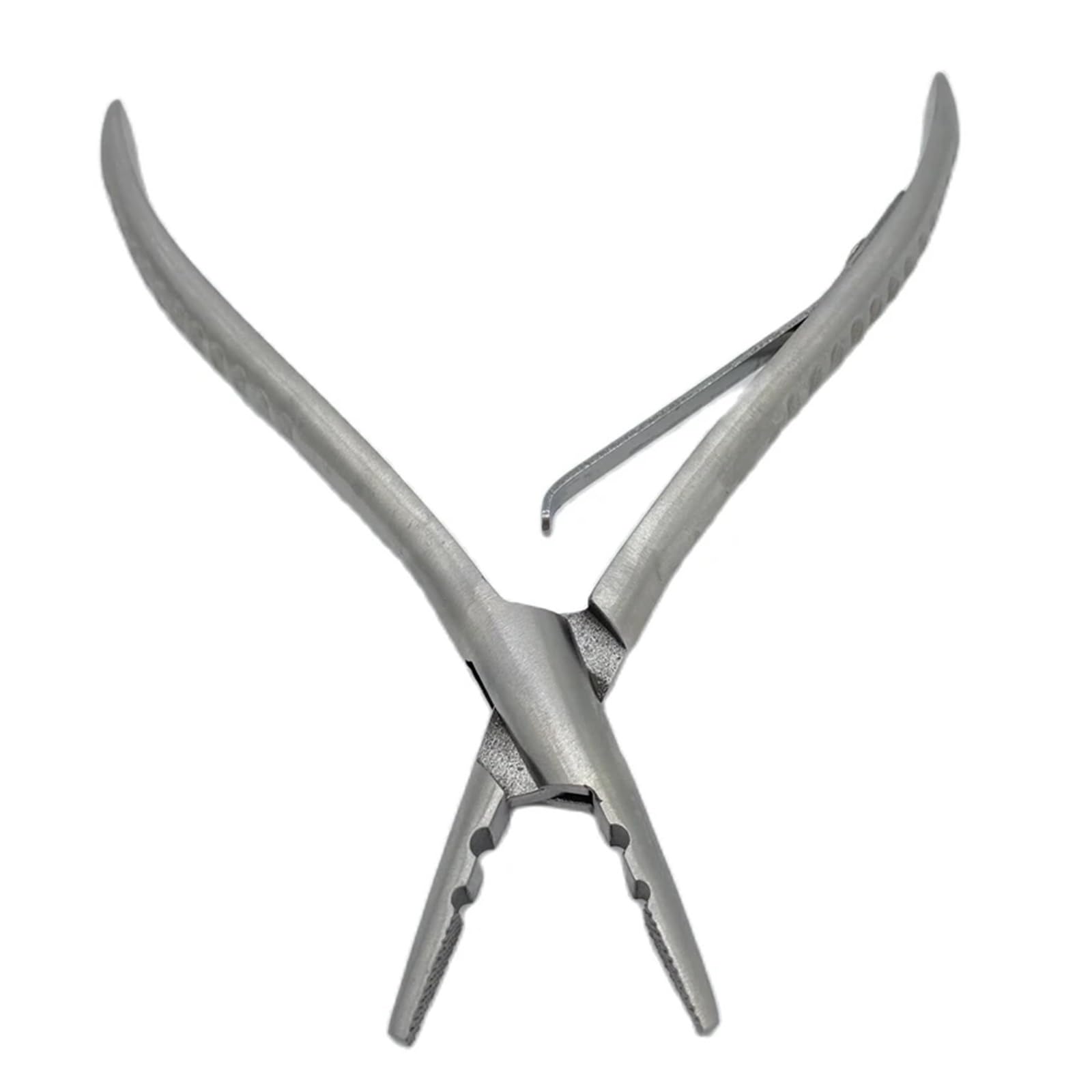 Mzsklw One Color Hair Extension Pliers 3 Type 7 Inch Silver Stainless Steel Clamp Hair Extension Plier With Two Holes Keratin Extensions Removal Tools(7 Inch Plier 01)