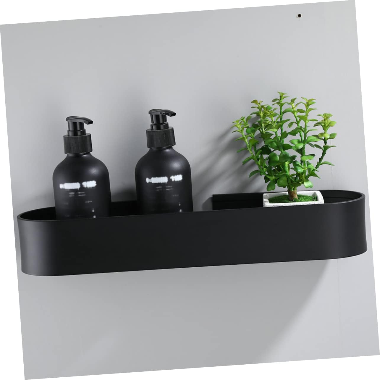Wall Mounted Bathroom Shelf Drainage Aluminum Tooth Cup and Brush Carrier for Home Kitchen Use Easy Install and Design Black