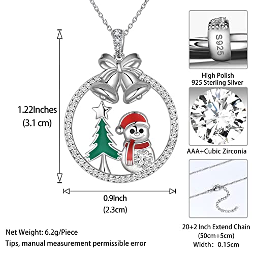 Plata de ley 925: collar de cadena ajustable con aretes de árbol de Navidad 5