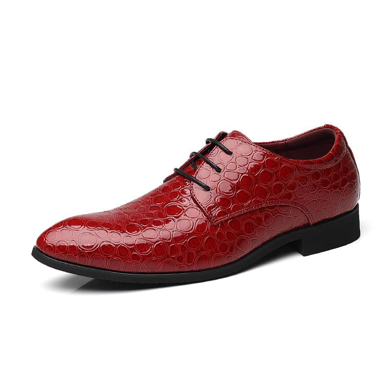 Men's Faux Patent Leather Tuxedo Dress Shoes Business Oxford Shoes Fashion Slip-On Round Toe Business Meeting Office Work Shoes