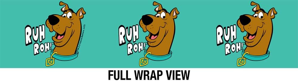 Scooby Doo! OFFICIAL Ruh Roh Face Pattern 12 OZ Stemless Wine Tumbler, Stainless Steel Travel Cup|Lake Tumbler|Insulated with Leak Resistant Slide-Lock Lid, Stainless Steel