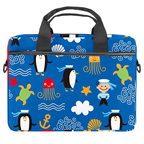 Sac pc portable 13.3 pouces anti-rayures motif pingouin bleu, fini les sacoches noires tristes