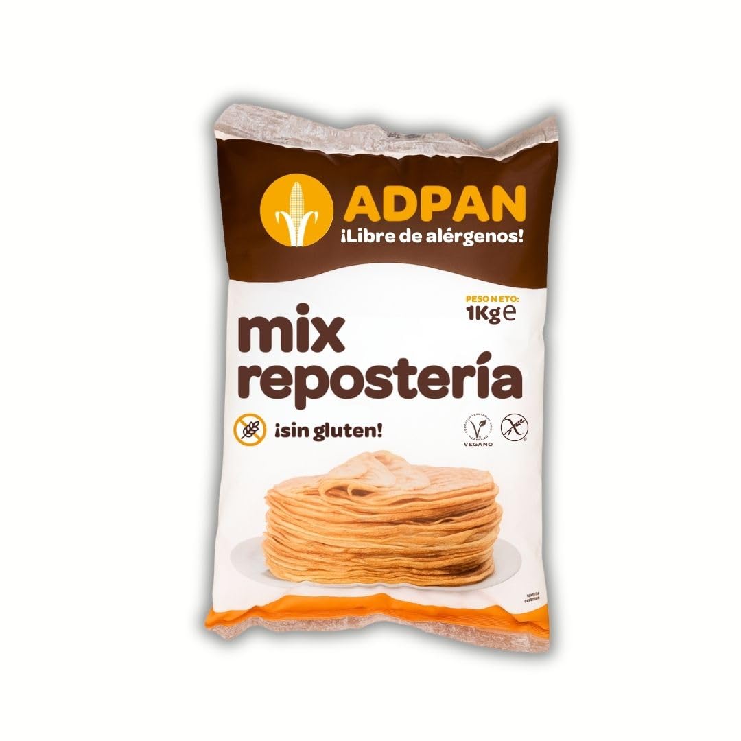 ADPAN Mix de Repostería Sin Gluten – Preparado para Postres Sin Alérgenos, Sin Gluten, Mezcla en Polvo Vegana para Repostería Casera – Pack de 3 Bolsas de 1 kg