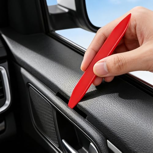 5 Pcs Car Trim Removal Tool Kit Upholstery Tools, Auto Clip Removal Pry Tool for Door Dash Dashboard Panel Fastener Remover, Push Pin Puller Body Repair Tools, Red - Image 5