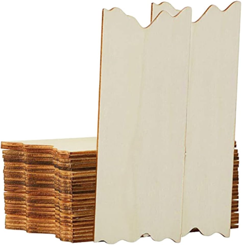 Tofficu DIY Material Wooden Hanging Boards 24pcs Blank Wooden Planks for Art Decoration and Registrati