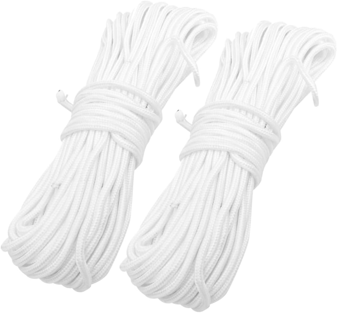 Cabilock 2rolls Heavy Duty Nylon Rope Versatile Utility Cord for Camping Hiking and Clothesline Use for Outdoor Activities and Crafting