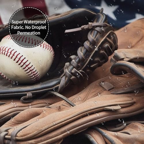Rideau de douche décoratif et résistant style baseball avec 12 crochets solides