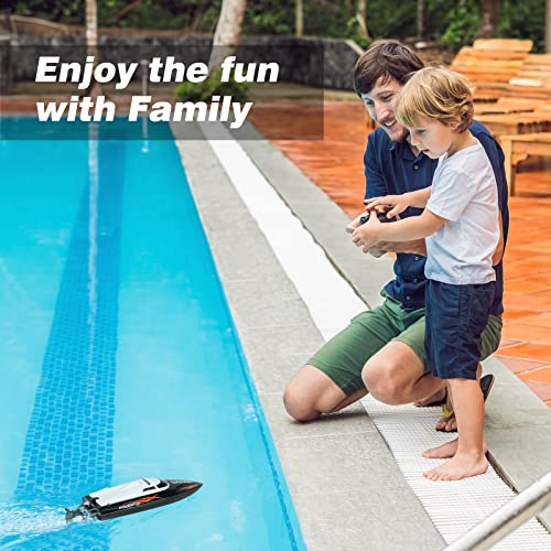 Ulifance 25 km/h Ferngesteuertes Boot für Pools und Seen,RC Boot Spielzeug für Kinder und Erwachsene Schwarz