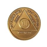 12 Year Bronze AA (Alcoholics Anonymous) - Sober / Sobriety / Birthday / Anniversary / Recovery / Medallion / Coin / Chip