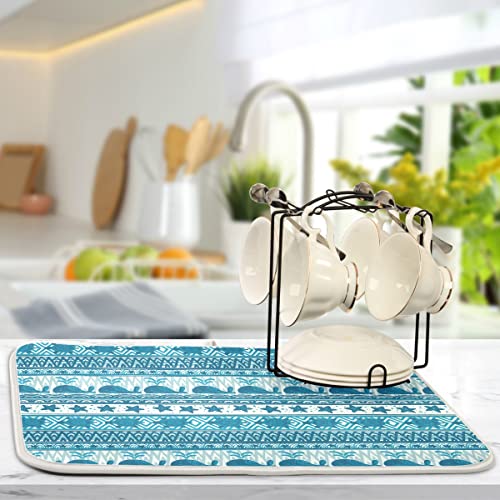Vvfelixl G58088481P523C558S1113 Dish Drying Mat Whales Starfish Turtles Drying Pad Microfiber Absorbent Dish Drainer thumb #4