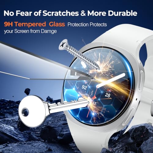 Image of LK 4Pack for Samsung Galaxy Watch 8 / Galaxy Watch 9 40mm Screen Protector | [Max Coverage] Top 9H Tempered Glass Perfectly Fit for Galaxy Watch 8 / 9 Screen Protector 40mm, HD Ultra-thin Easy Install