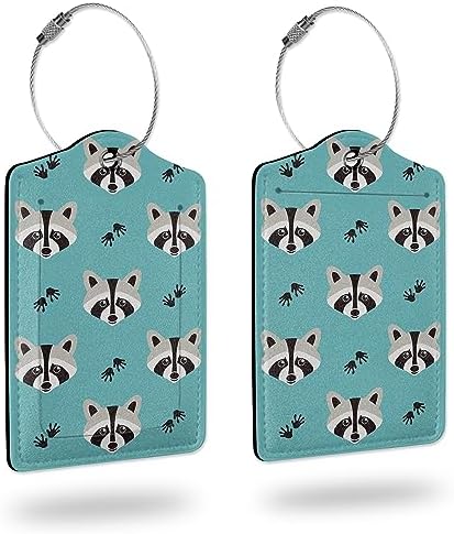 Amazon.com: 2 Pack Luggage Tag for Suitcases,Cute Raccoon Paw Print PU