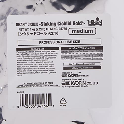 Hikari 2.2-Pound Sinking Cichlid Gold Pellets For Pets, Medium #TOP3