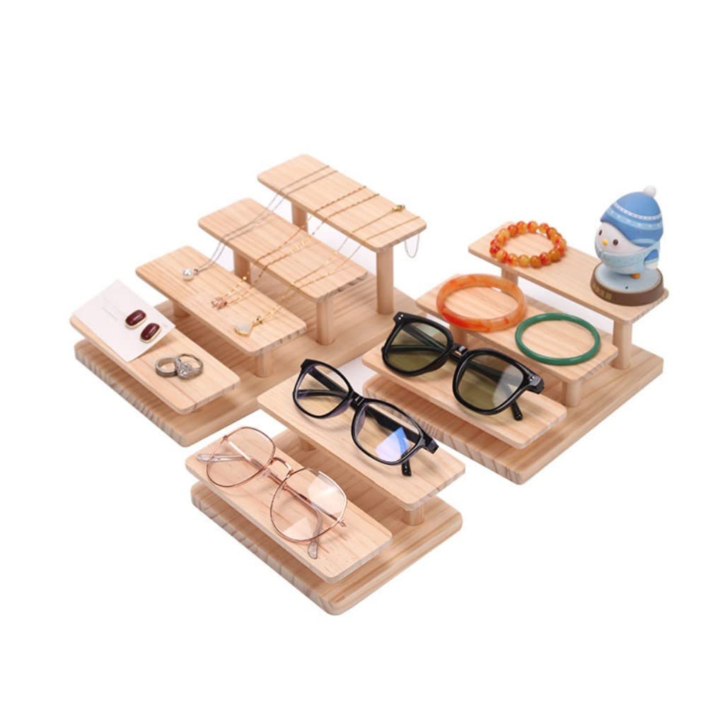 Maciun Houten Armband Display Stand - Bangle Armband Houder | Vierkante Sieradendoos, Herbruikbare Houten Kralen Hanger Showcase voor Broche, Armband, Oorbellen