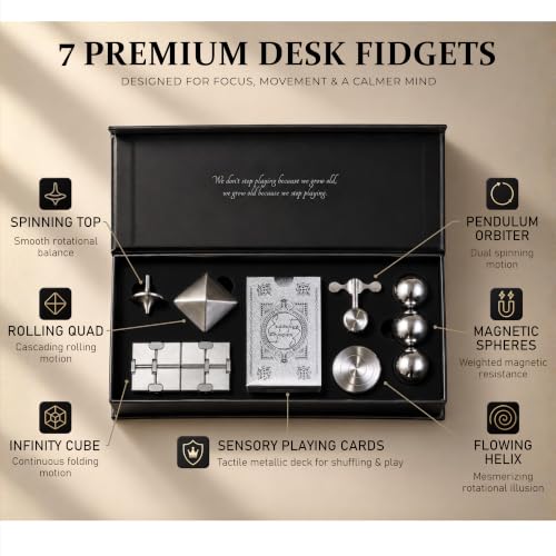 The Executive Fidget Set – Luxury Metal Desk Toys for Adults with ADHD & Anxiety | Premium Stress Relief & Executive Office Gift - Image 2