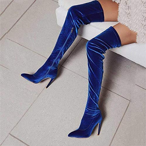 YZT QUEEN Mujer Botas sobre la Rodilla, Botas Altas de Gamuza Sexy...