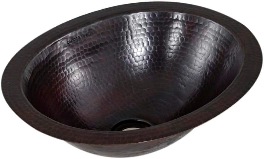 Copper Oval bath sink 15"x12"