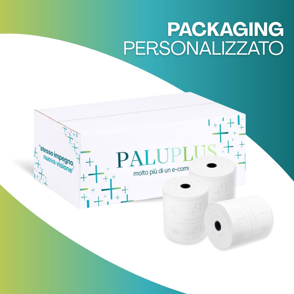 Palucart 50 Rotoli Carta Termica 80 x 80 registratori di cassa e terminali scommesse rotolo omologato valenza fiscale -(M)