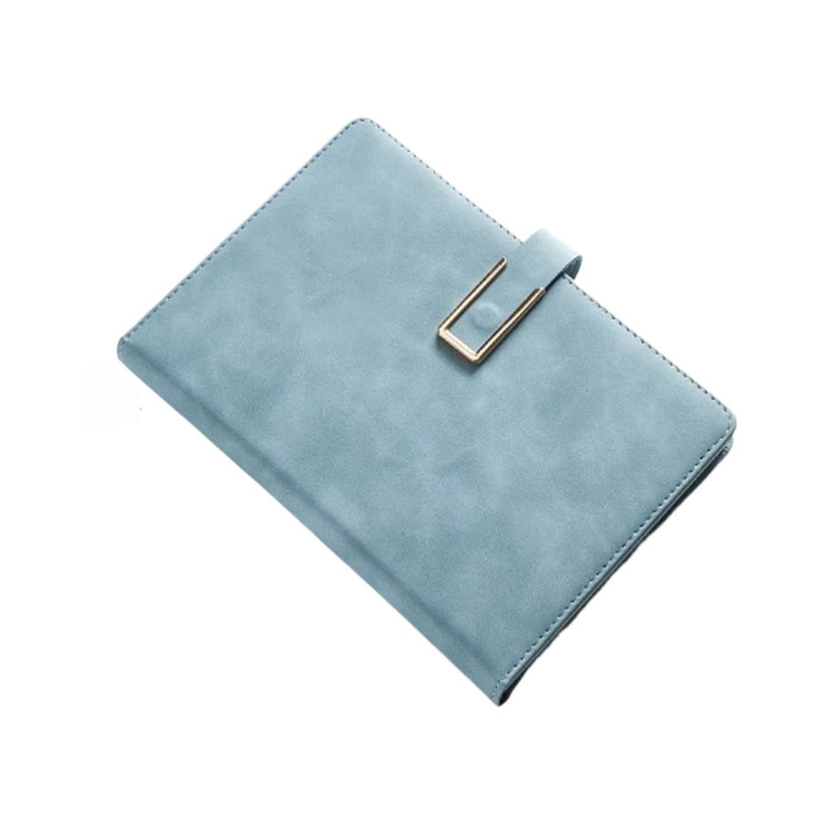 Cuaderno dispensador de jabón A5 de 8.38 x 5.38 pulgadas, diario de cuero, bloc de notas con hebilla de negocios, cuaderno grueso para el trabajo, la escuela, diarios inspiradores (azul marino)