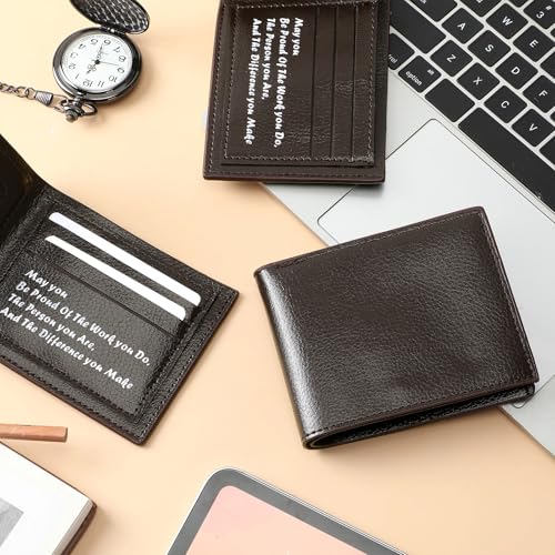 24 Pcs Leather Wallet Bulk Thank You Gifts for Employees Christmas Gift for Coworkers Men Father's Day(Brown,May You Be Proud of)4