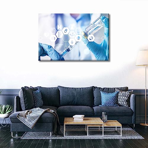 Image of TUMOVO Wall Decor Clinical Laboratory Artwork Wall Art Home Decor Medical Examination Wall Decor for Living Room 1 Pieces Laboratory Contemporary Home Decor Framed Ready to Hang, 24 inch Wx36 H