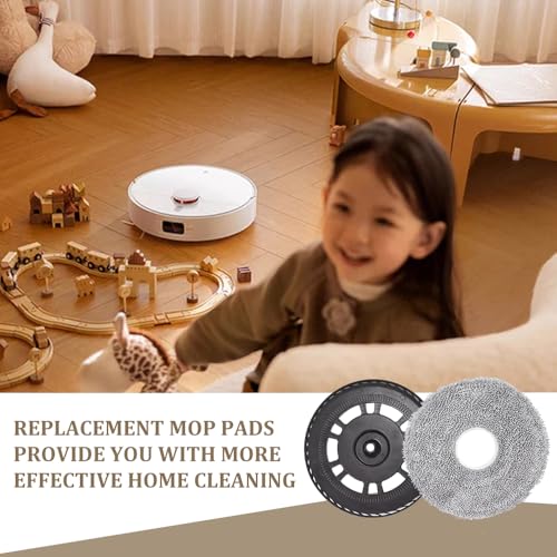 Zuxbolf 2 Mopptücher mit 2 Ersatzhalterung Wischplatten für Dreame L10S Pro Ultra Heat/L10S Ultra Gen 2/L20 Ultra/L40 Ultra/X40 Ultra/X40 Master/X30 Ultra/Mova E30 Ultra Roboter Staubsauger Wischpad