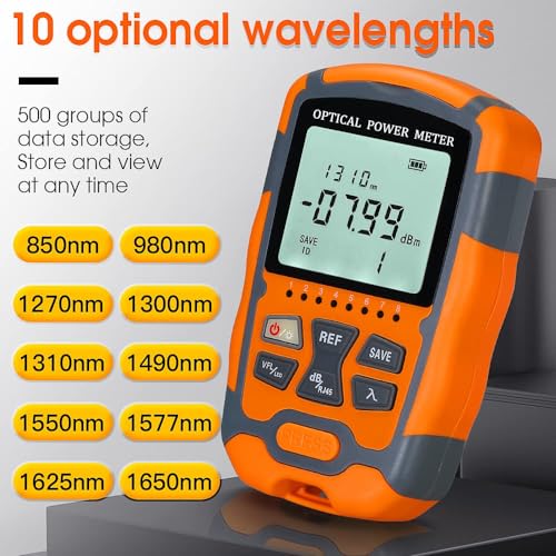 Image of Fiber Optic Termination & Cleaning Kit - Visual Fault Locator Fiber Optic Cable Tester, Optical Power Meter, Cleaner, Cleaver, Stripper - Multi Tester Tools Set