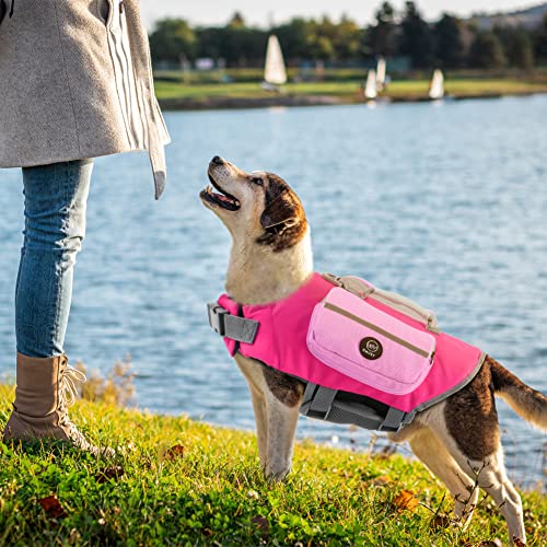 Emust Dog Flotation Vest, Life Jacket For Small Dogs With Rescue Handle, Small Dog Vests Lifesaver For Swimming Boating Water, Pink S #TOP5