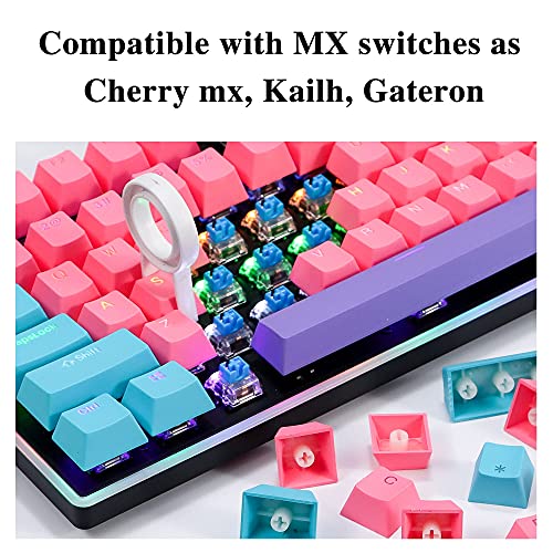 Image of Keycaps 60 Percent 104 Backlit PBT Key Cap Set for 60% Gaming Keyboard MX Switches(Ahri)