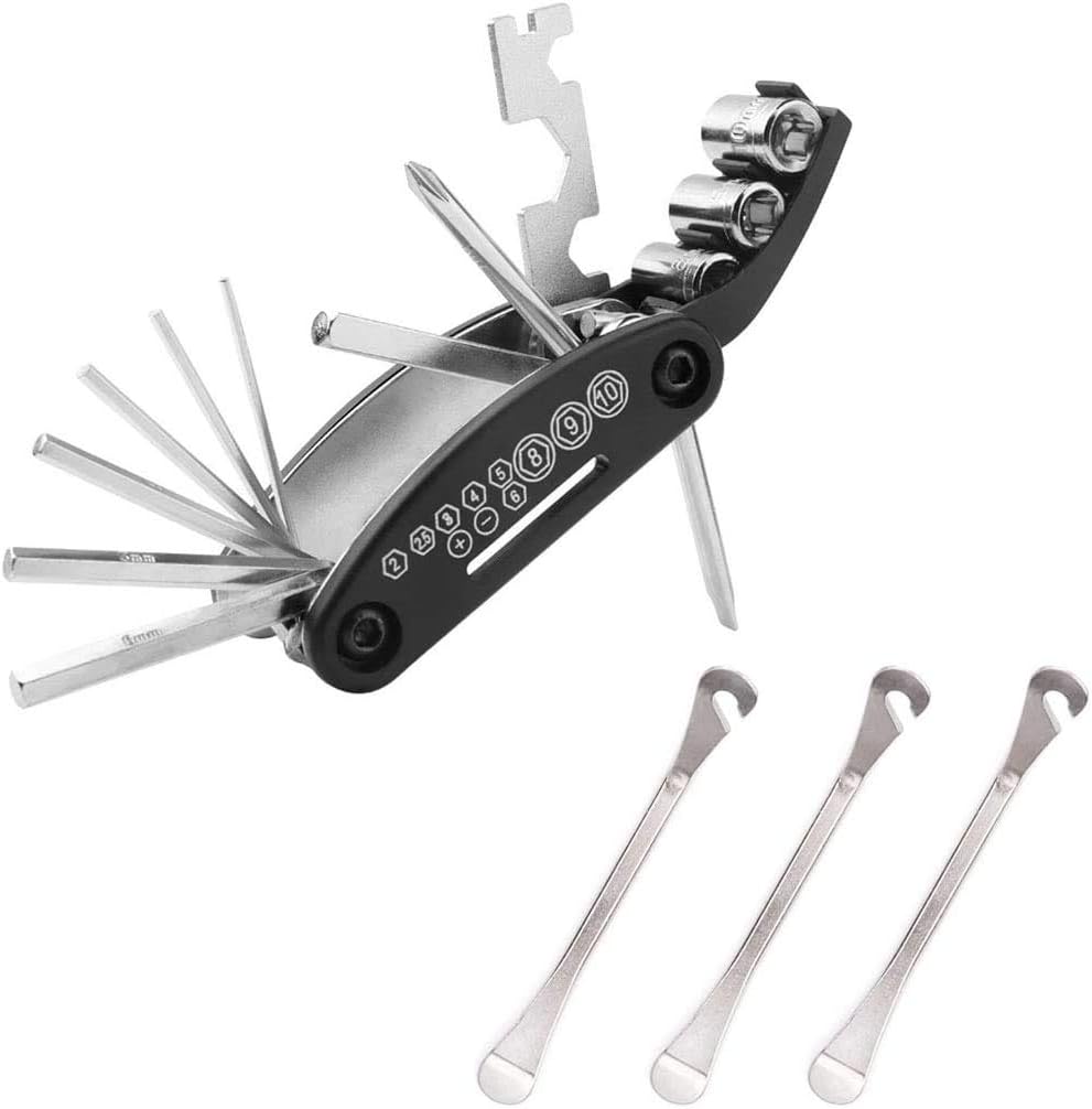 YOUMI Multi-Function Bicycle Tool, 11-in-1 Bicycle Riding Repair Tool kit, Steel Bicycle Tool with tire Lever, hex, Plum Blossom and Chain Tool