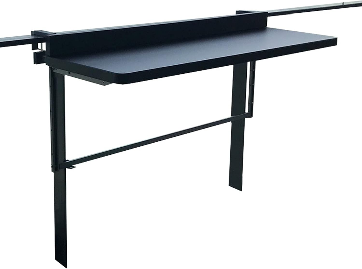 Hanging Table, Folding Bar Counter, Railing Balcony Table, Outdoor Folding Shelf, Height Adjustable Desk and Dining Rack (Color : White, Size : 12028cm) (Black 80 * 40cm)