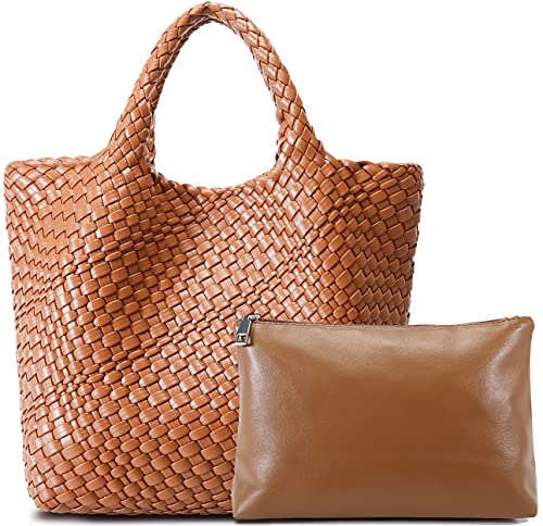 Image of Vegan Leather Purses for Women, Handmade Purses and Handbags Summer Beach Travel Tote Shoulder Bag | WOVEN